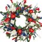 20-Inch Patriotic Independence Day Wreath for Front Door - Red, White & Blue Daisy Floral Wreath on Sturdy Grapevine Base for Memorial Day, Veterans Day & 250th American Anniversary